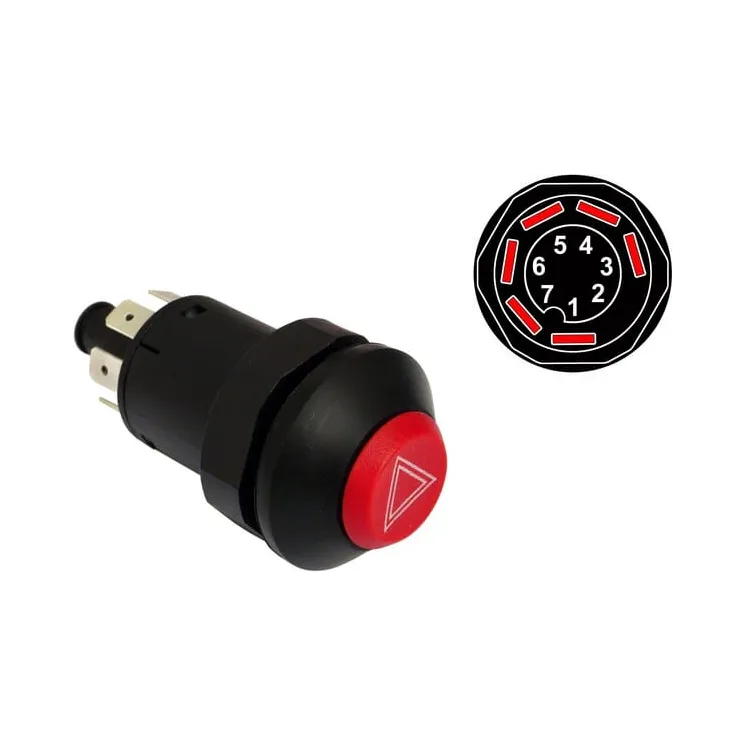 Hazard push switch VPM5263 Vapormatic John Deere: RT7700004827
Renault: 7700004827
Renault: 6000102320
Renault: 7704001115