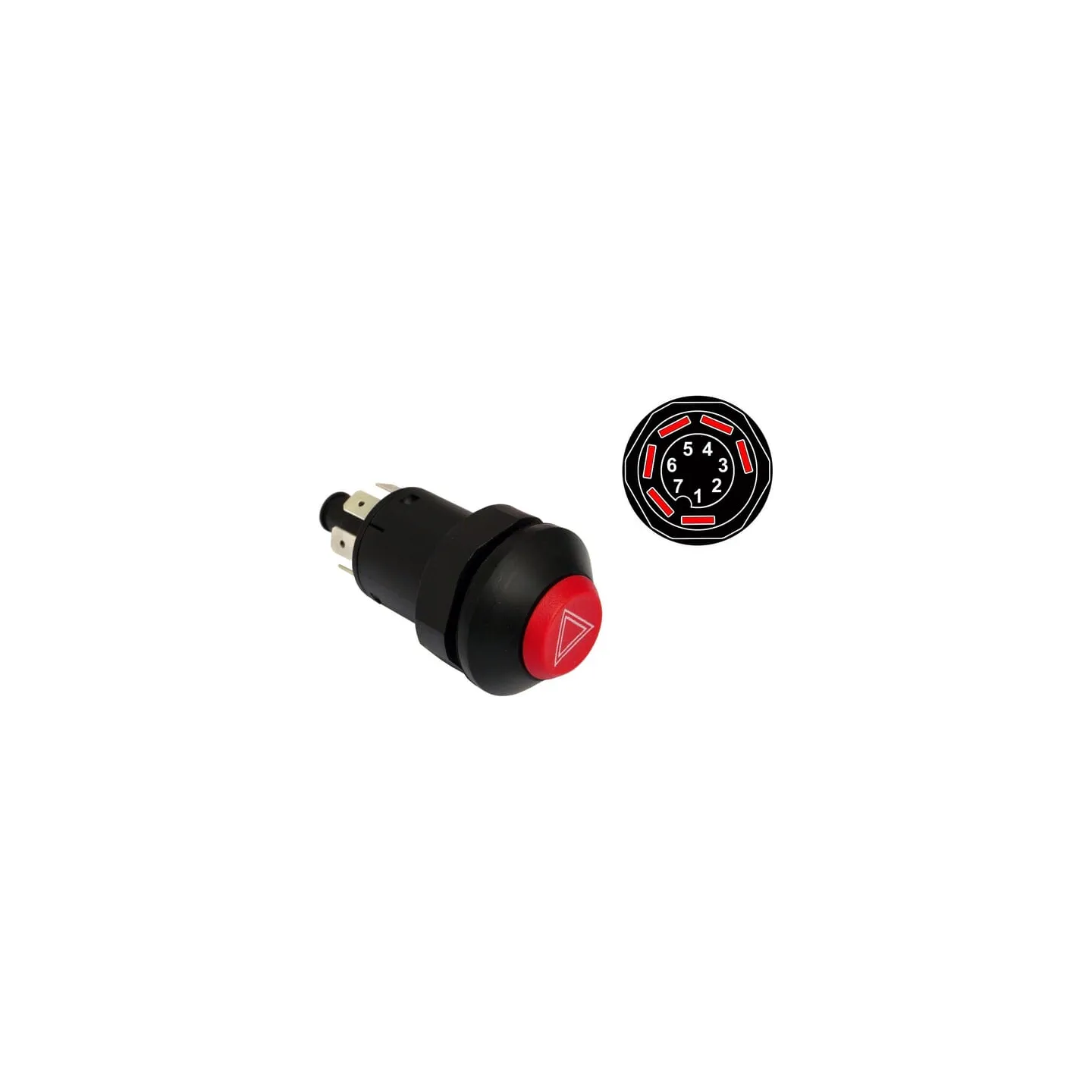 Hazard push switch VPM5263 Vapormatic John Deere: RT7700004827
Renault: 7700004827
Renault: 6000102320
Renault: 7704001115