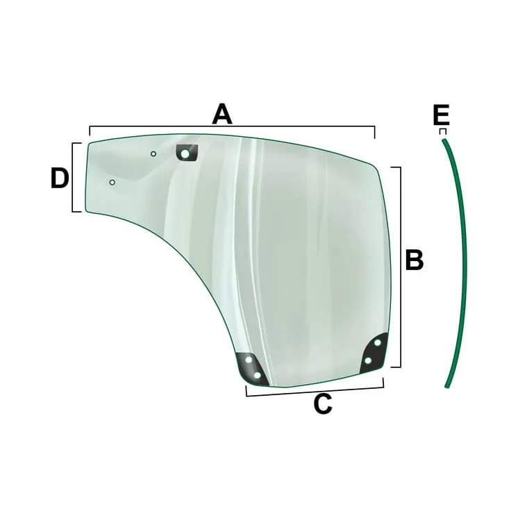 Door LH glass VPM7423 Vapormatic Case International: 87560786
Case New Holland: 87560786
Ford Finis: 87560786
Steyr: 87560786