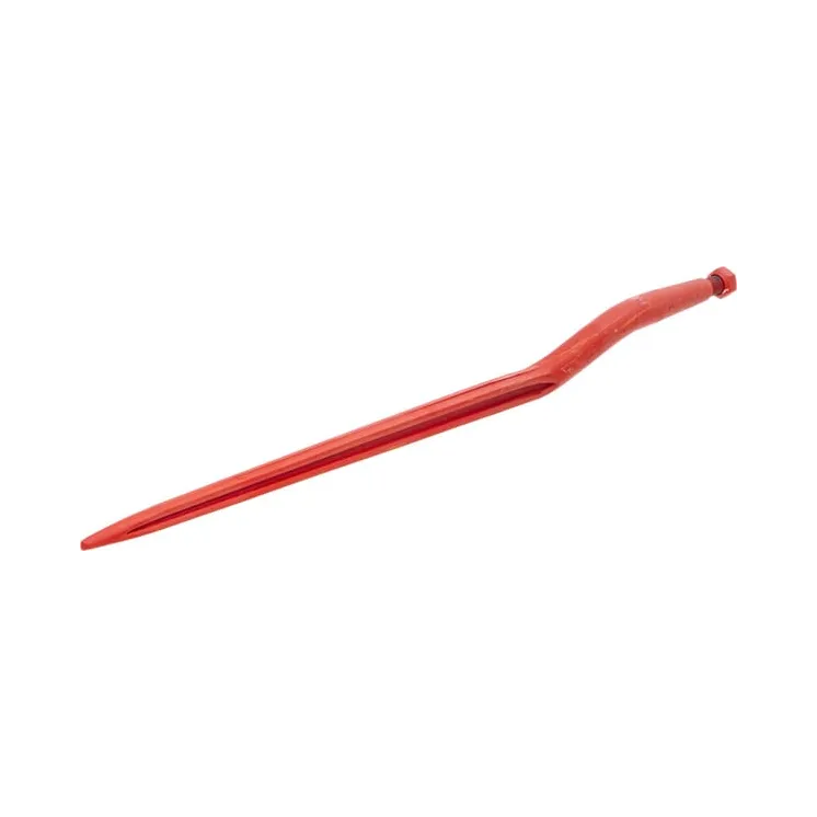 Silage tine, cranked: 58mm double T section 36x915mm, pointed tip with M22x1.5mm nut, red 28601501Z AGRA LV
