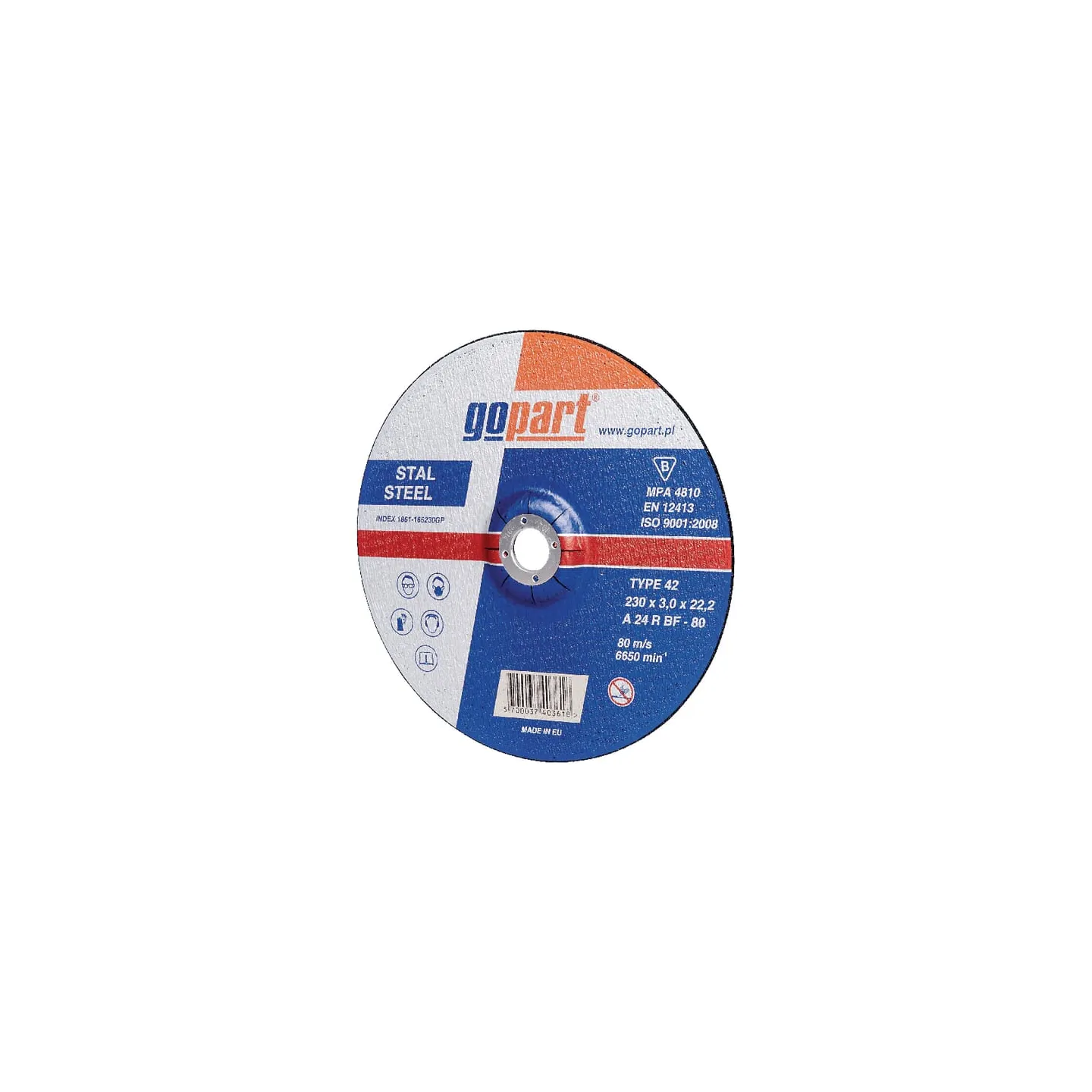 Steel cutting disc , depressed 230x3x22  1861165230GP gopart