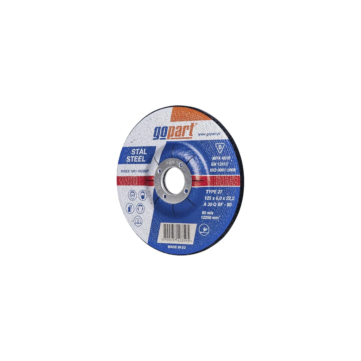 Tērauda slīpēšanas disks Andre, nospiests, 125x6x22 1861162260GP gopart