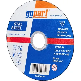 Steel cutting disc , flat 125x1x22  1861162110GP gopart