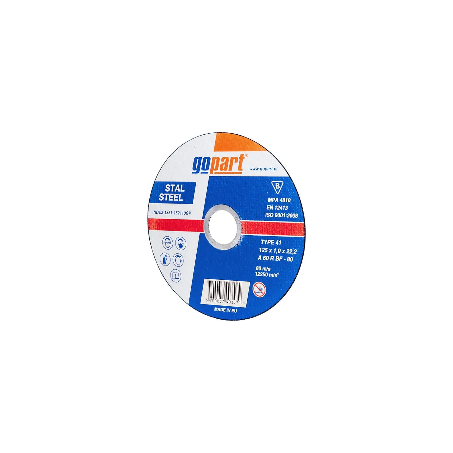 Steel cutting disc , flat 125x1x22  1861162110GP gopart