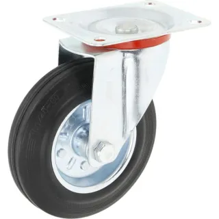 Caster wheel swivel, rubber wheel: 160x40mm, plate fitting: 134x105mm Load: 140kg,   5081160GP gopart 1265209116