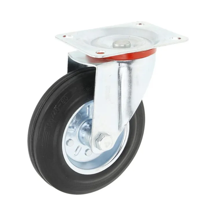 Caster wheel swivel, rubber wheel: 160x40mm, plate fitting: 134x105mm Load: 140kg,   5081160GP gopart 1265209116