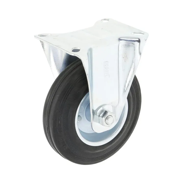 Riteņritenis ciets, gumijas ritenis: 125x37mm, plāksnes stiprinājums: 100x80mm Slodze: 100kg, 5181125GP gopart 1265208112