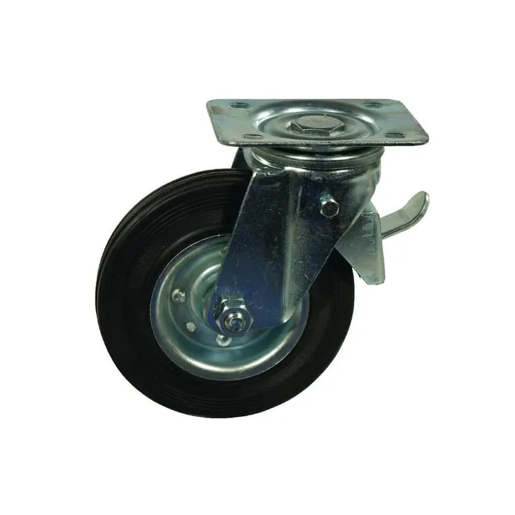 Grozāmais ritentiņš, gumijas ritenis: 75x22mm, ar bremzēm, plāksnes stiprinājums: 81x67mm Slodze: 50kg, 60075GP gopart 126521010