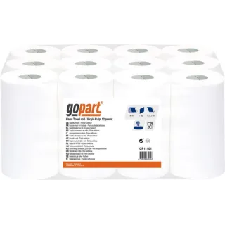 Papīra dvielis, balts rullītis, 21cm x 90m, 1 kārta, ārējais 130mm, CP11101 gopart PM3102 PM3103 PM3460