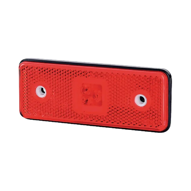 Gaismas gaismas diode, 0.4/0.7W, taisnstūrveida, 12/24V, sarkana, 112x45x11mm, 3 LED, LA35055 gopart