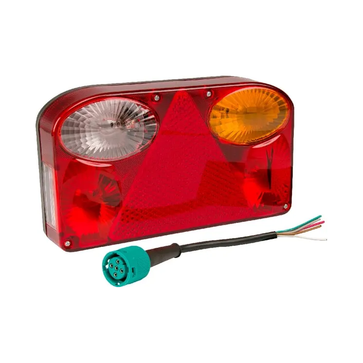 Aizmugurējais lukturis RH taisnstūrveida, 12/24V, 235x135x52mm, Bajonets 5-pin, LA45029R gopart