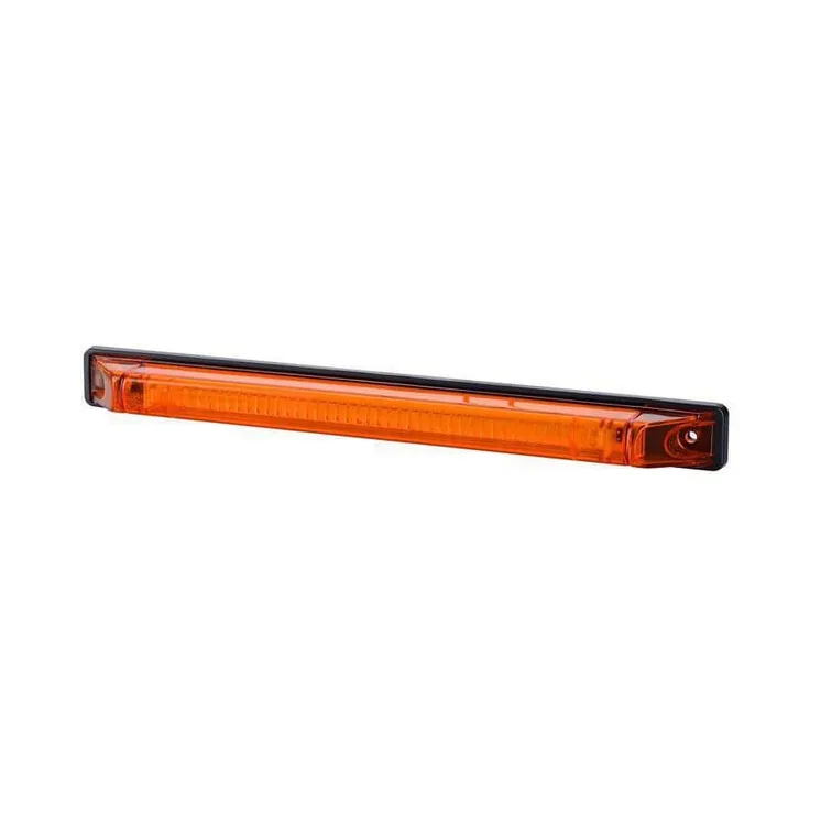 Gaismas gaismas diode, 0.5/1W, taisnstūrveida, 12/24V, oranža, 255x24x27mm, 2 LED, LA35062 gopart