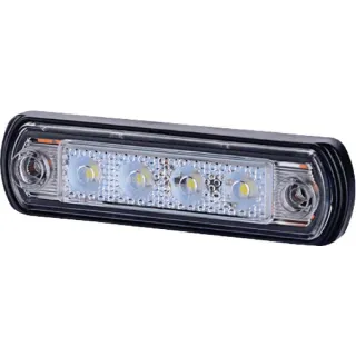 Gaismas gaismas diode, 0.5/1W, taisnstūrveida, 12/24V, balts, 82x31x15mm, 4 LED, LA35056 gopart