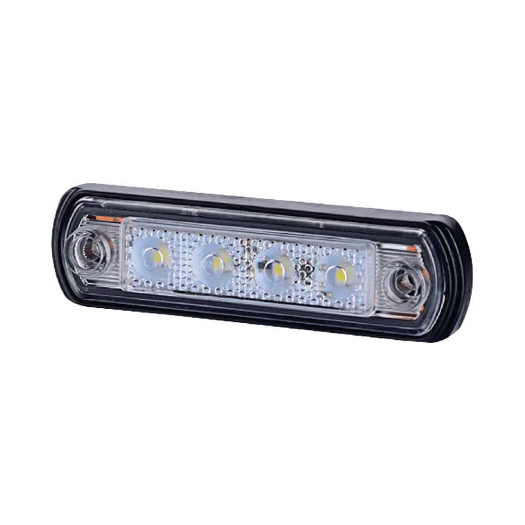 Gaismas gaismas diode, 0.5/1W, taisnstūrveida, 12/24V, balts, 82x31x15mm, 4 LED, LA35056 gopart