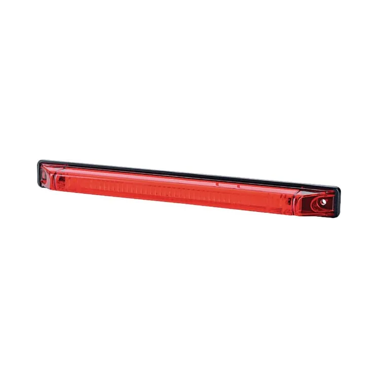 Gaismas gaismas diode, 0.5/1W, taisnstūrveida, 12/24V, sarkana, 255x24x27mm, 2 LED, LA35060 gopart