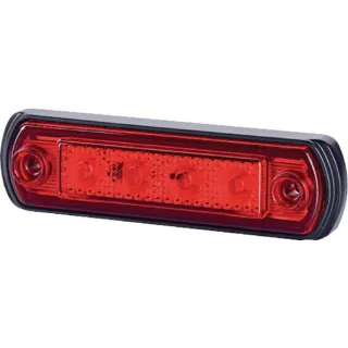 Gaismas gaismas diode, 0.5/1W, taisnstūrveida, 12/24V, sarkana, 82x31x15mm, 4 LED, LA35058 gopart