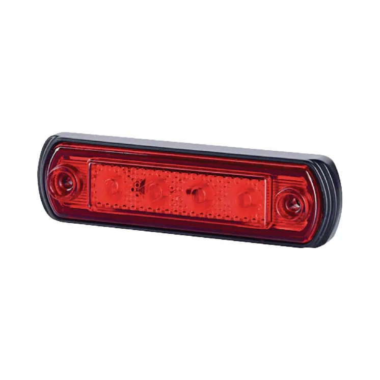 Marker light LED, 0.5/1W, rectangular, 12/24V, red, 82x31x15mm, 4 LED's,   LA35058 gopart
