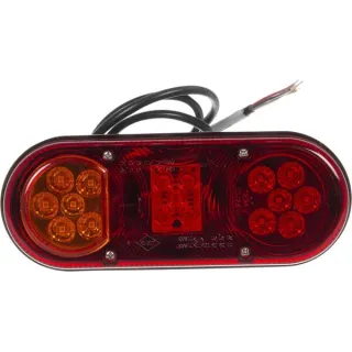 Aizmugurējais lukturis LH LED, taisnstūrveida, 12/24V, sarkans/oranžs, 205x53.6x80mm, LA45007 gopart