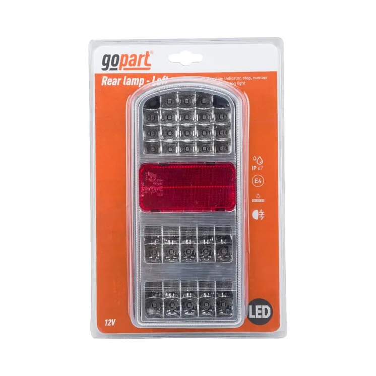 Daudzfunkciju gaisma LH LED, taisnstūrveida, 12V, 235x105x53mm, Bajonets 5-pin, LA91261L gopart