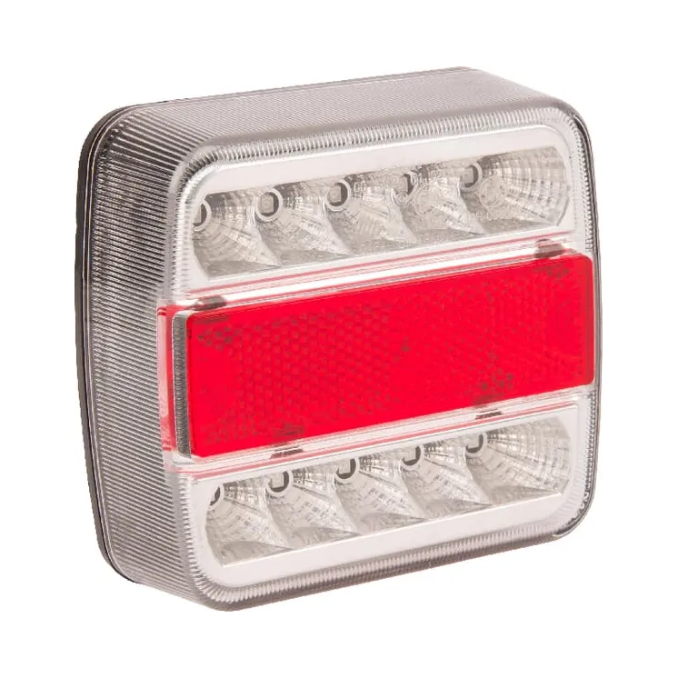 Aizmugurējais gaismas diode, 1W, kvadrātveida, 12V, 106x100x98mm, 5 kontaktu, 18 LED, LA99200GP gopart