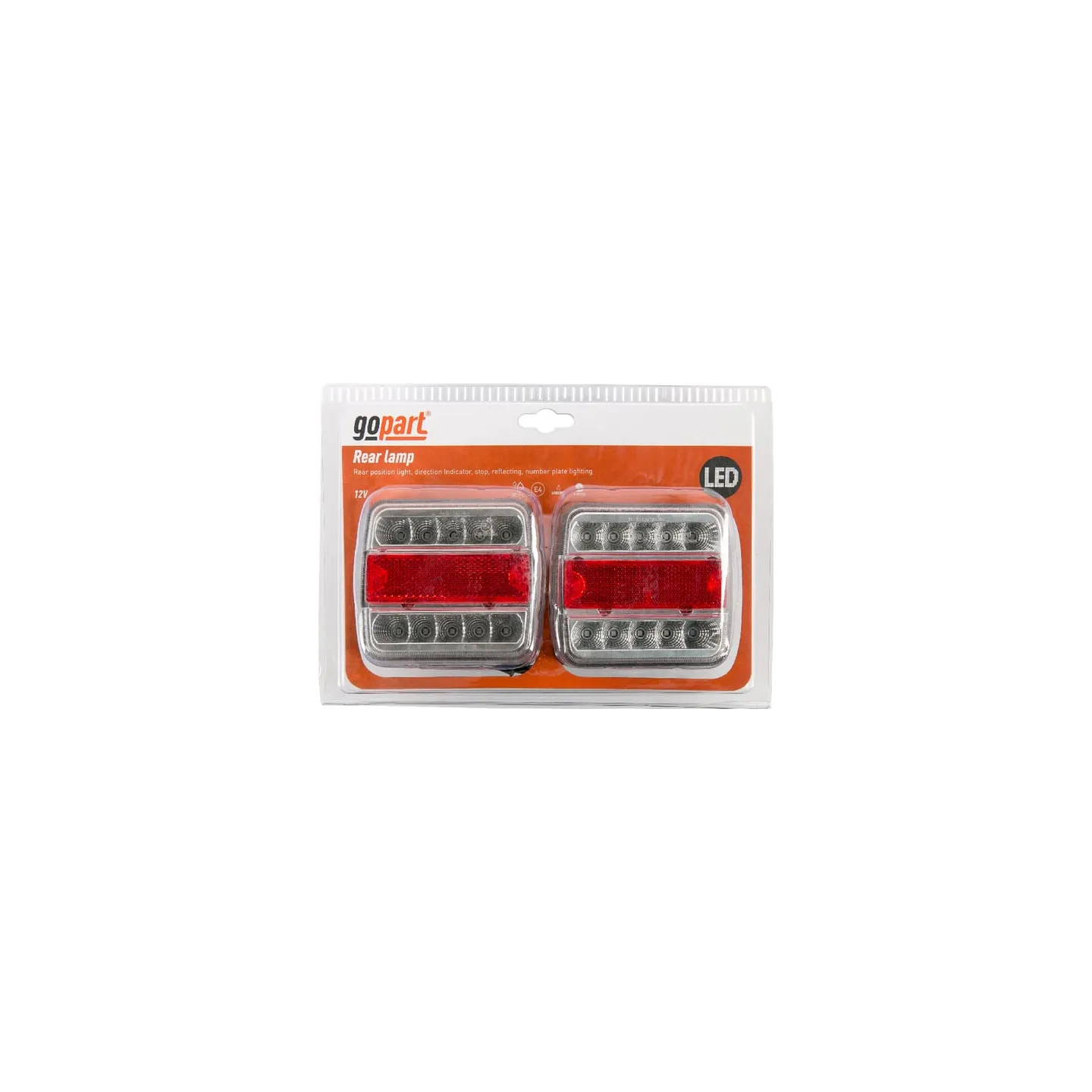 Aizmugurējo lukturu komplekts LED, kvadrātveida, 12-24V, 100x100x40mm, Bajonets 5-pin, LA99200SGP gopart