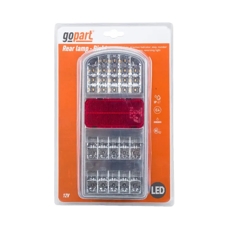 Daudzfunkciju gaisma RH LED, taisnstūrveida, 12V, 235x105x53mm, Bajonets 5-pin, LA91261R gopart