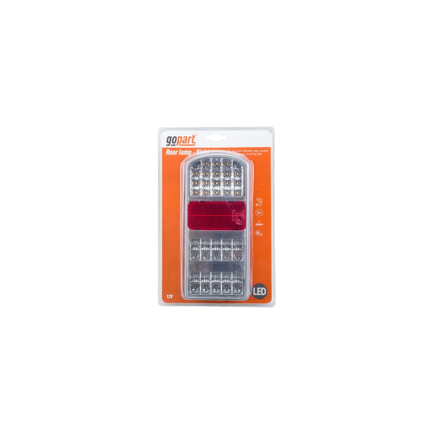 Daudzfunkciju gaisma RH LED, taisnstūrveida, 12V, 235x105x53mm, Bajonets 5-pin, LA91261R gopart