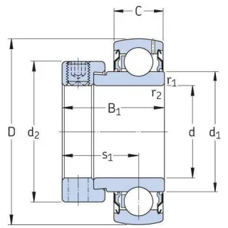 Dziļo rievu lodīšu gultnis 40x80x40,5mm SA208GP gopart 7777D208 EN208NB SA208TR