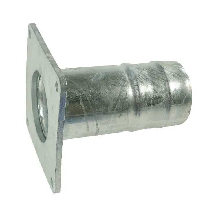 Square flange with 4 hose tail, galvanised  4304000Z AGRALV