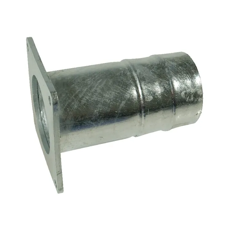 Square flange with 5 hose tail, galvanised  5304000Z AGRALV