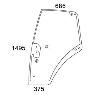 Door glass  737812030021N AGRALV