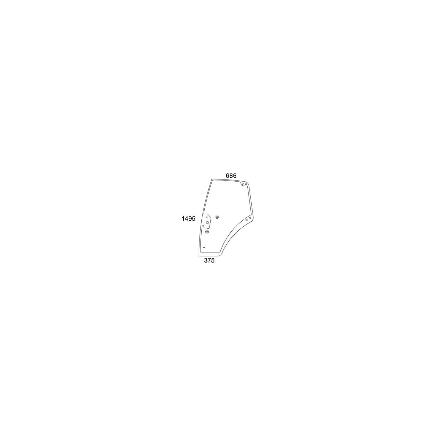 Door glass  737812030021N AGRALV