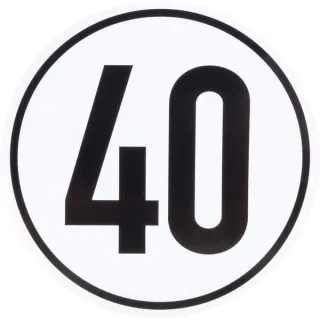 Sticker vehicle speed limit: 40km/h 200mm  BF40 AGRALV