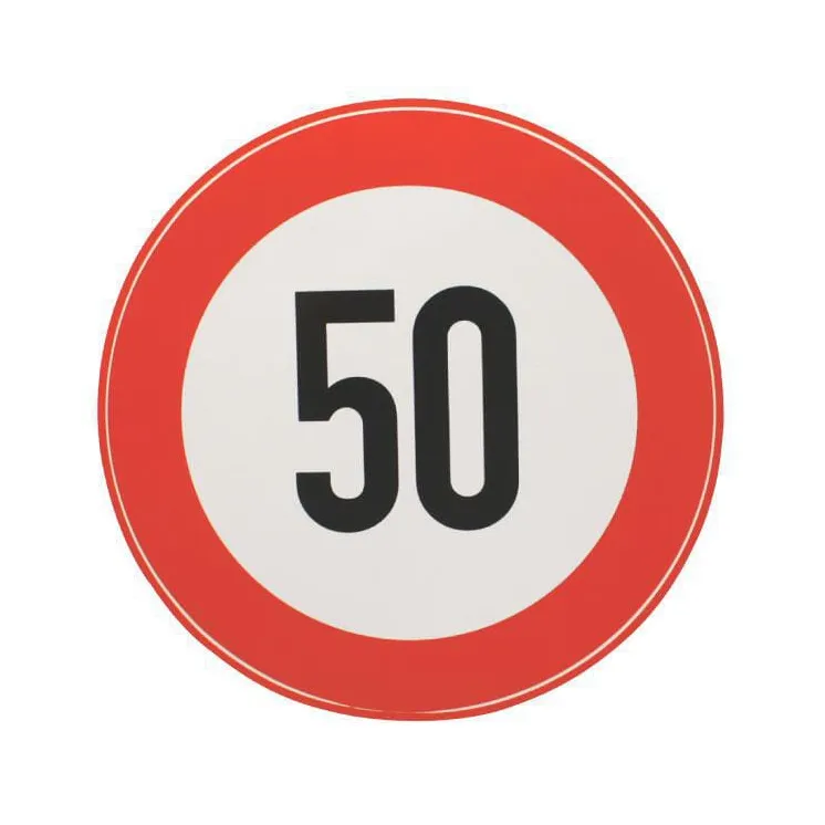 Uzlīmes aizlieguma zīmes ātruma ierobežojums: 50km/h BF50S AGRALV