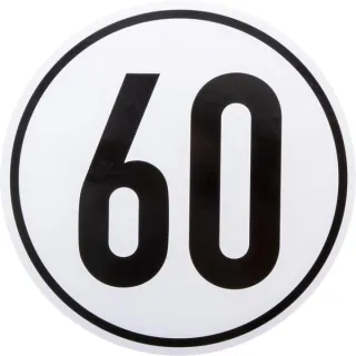 Sticker vehicle speed limit: 60km/h 200mm  BF60 AGRALV