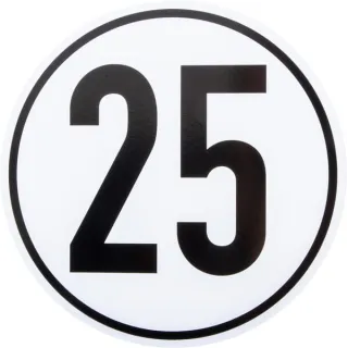 Zīme 25 km Vācu tipa BL25 AGRALV VLD5540