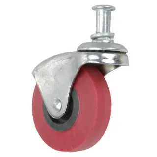 Caster wheel swivel, rubber wheel: 63, metal stem with circlip  BE25002 AGRALV