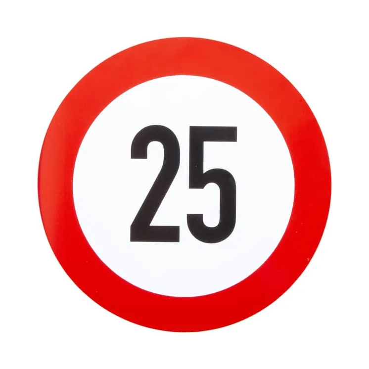 Uzlīmes aizlieguma zīmes ātruma ierobežojums: 25km/h BF25S AGRALV