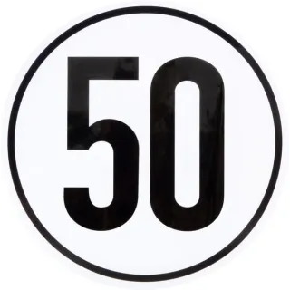 Sticker vehicle speed limit: 50km/h 200mm  BF50 AGRALV