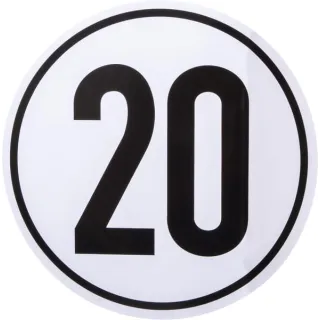 Sticker vehicle speed limit: 20km/h 200mm  BF20 AGRALV