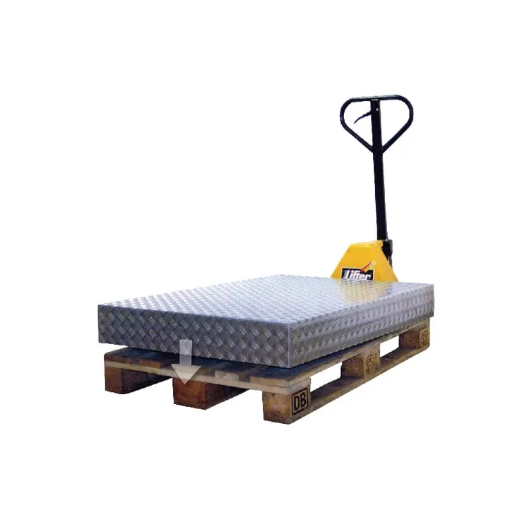 Mobile presentation stand, checker plate, Euro pallet size  FGP500002 AGRALV