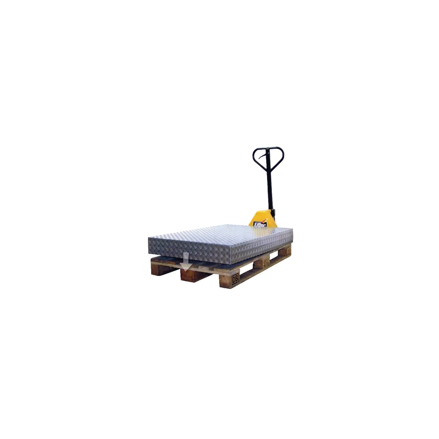 Mobile presentation stand, checker plate, Euro pallet size  FGP500002 AGRALV