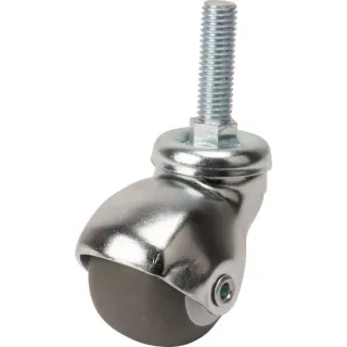 Caster wheel swivel, rubber wheel: 40x35mm, steel threaded stem, Load: 35kg  WH1320402L AGRALV