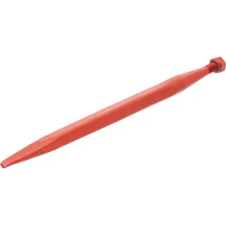 Loader tine, straight, square section 36x600mm, pointed tip with M20x1.5mm nut, red,   KK221150 Kverneland