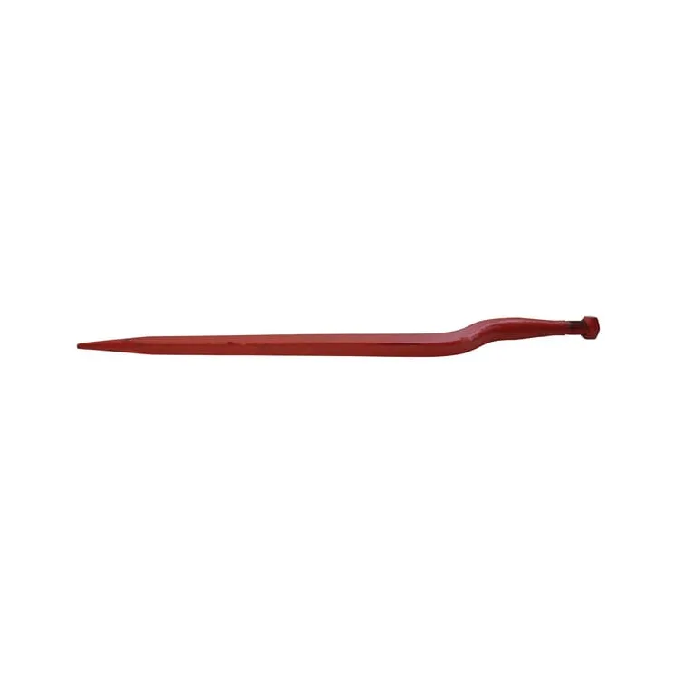 Silage tine, cranked: 56mm square section 36x820mm, pointed tip with M24x2mm nut, red,   KK221195 Kverneland 5192221195