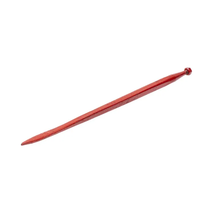 Loader tine, straight, square section 36x1100mm, flattened tip with M20x1.5mm nut, red,   KK221156 Kverneland
