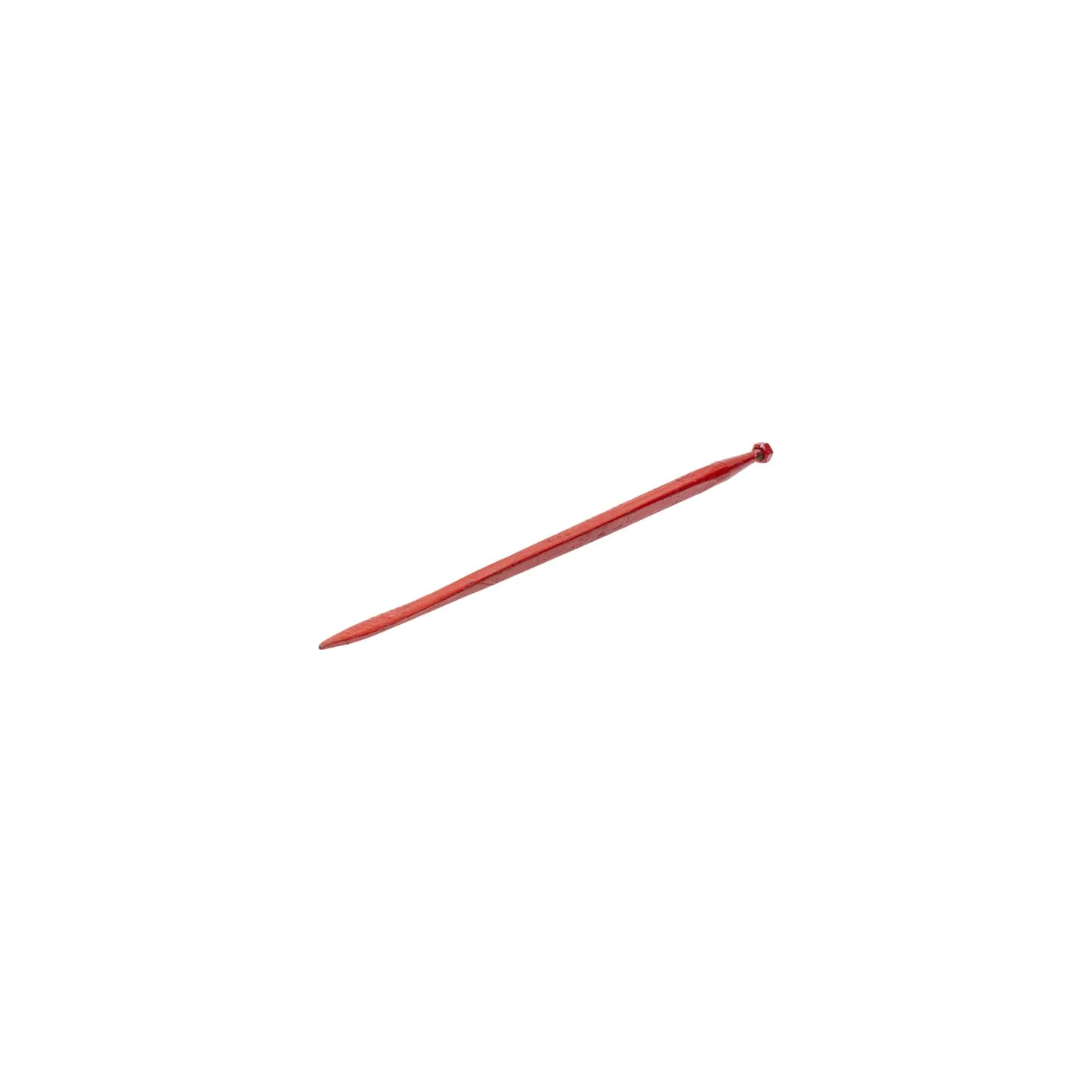 Loader tine, straight, square section 36x1100mm, flattened tip with M20x1.5mm nut, red,   KK221156 Kverneland