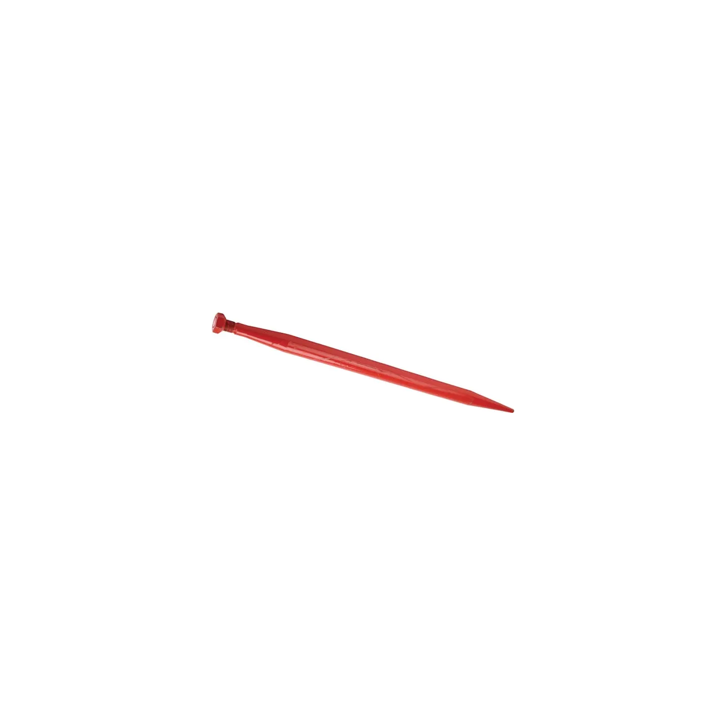 Loader tine, straight, round section 55x1140mm, pointed tip with M33x2mm nut, red,   KK241127 Kverneland