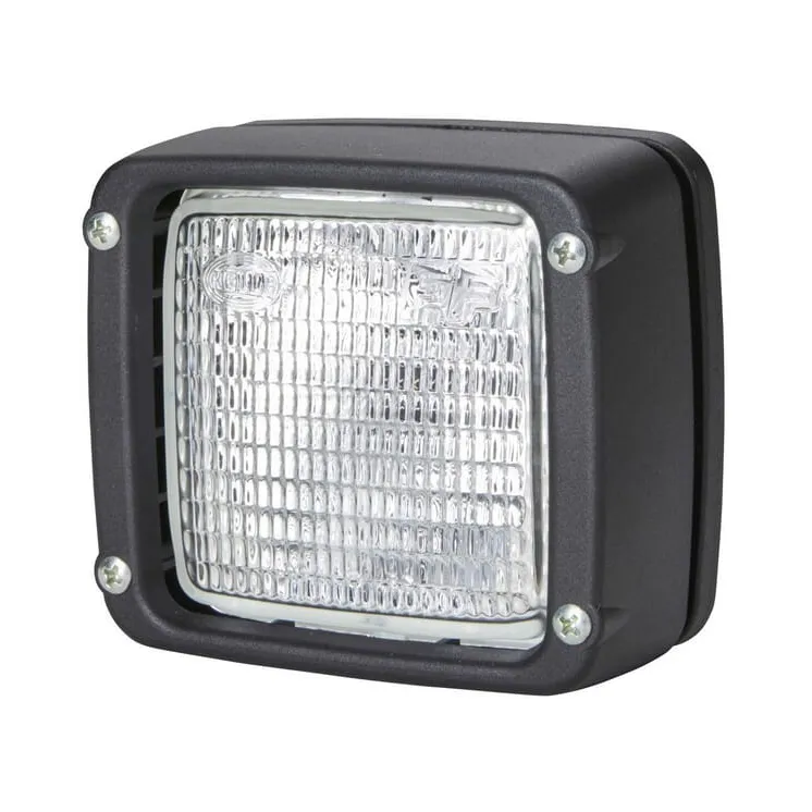Work light Halogen, square, 12/24V, white, 112x94.3x102mm, AMP/Blade terminal sleeve,   1GA007506111 Hella