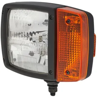 Priekšējais lukturis halogēns, LH taisnstūrveida, 12V, caurspīdīgs/dzintars, skrūve uz AMP spraudņa, 1SA996120011 Hella 1EA99397